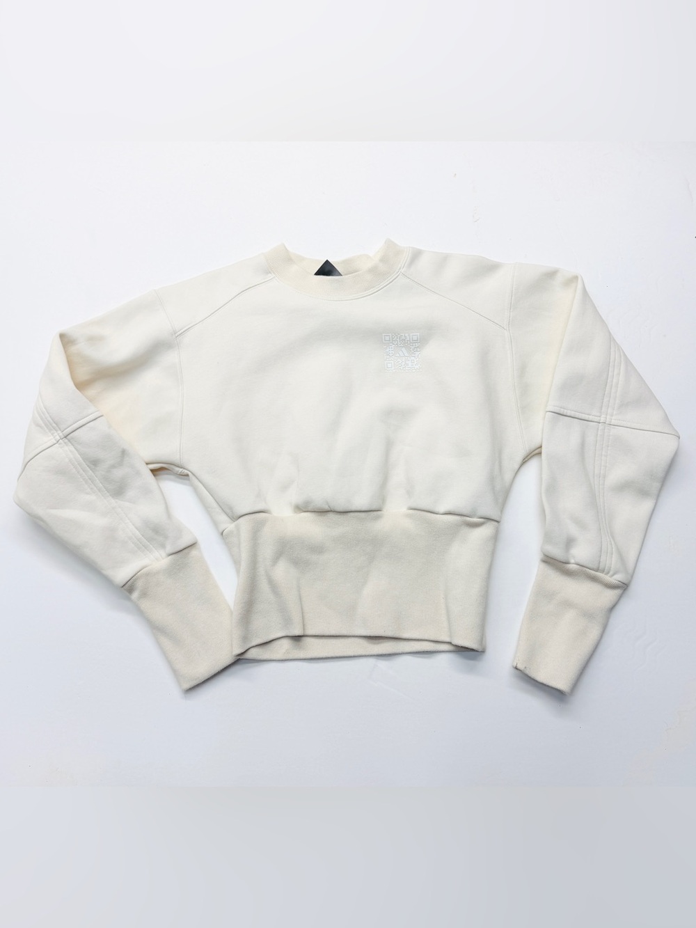 adidas Karlie Kloss Off-White Cropped Crewneck Sweatshirt